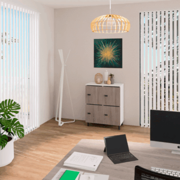 Rangement de bureau bois 2 colonnes - H.89.3 cm – Kit à monter avec serrures intégrées