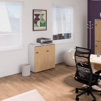 Rangement de bureau bois 2 portes - H.89.3 cm – ambiance simple