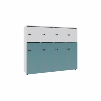 Rangement de bureau bois 4 colonnes - H.131.4 cm - simple