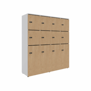 Rangement de bureau bois 4 colonnes - H.173.5 cm - simple