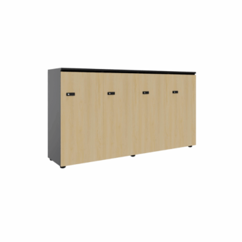 Rangement de bureau bois 4 portes - H.89.3 cm - simple