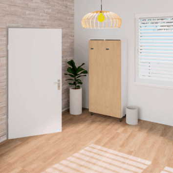 Vestiaire bois 2 colonnes - L.80 cm - ambiance simple