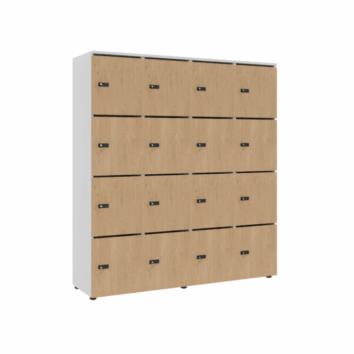 Vestiaire multicases bois 16 casiers - H.173.5 cm - simple