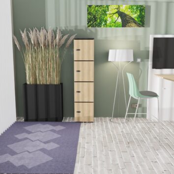 Vestiaire multicases bois 4 casiers - H.173.5 cm - Fournis en kit avec serrures - ambiance simple