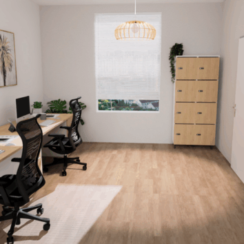 Vestiaire multicases bois 8 casiers - H.173.5 cm - ambiance simple