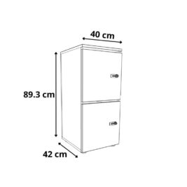 dimensions Vestiaire multicases bois 2 casiers - H.89.3 cm
