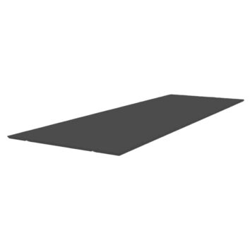 Tablette métal AMTABM10 pour dossiers suspendus, vue en perspective, finition grise élégante.