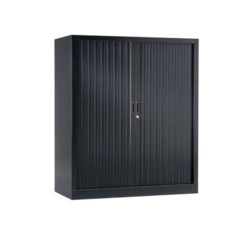 Armoire à rideaux anthracite Série A pour archives et dossiers suspendus, dimensions H136 x L120 cm.
