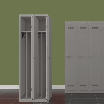 Vestiaire en métal pour industrie salissante, L. 60 cm, paroi séparative, 2 cases, monobloc, gamme PREMIUM.