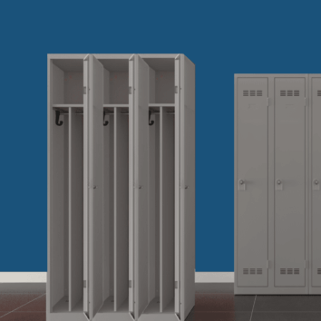Vestiaire industriel pour industrie salissante, L. 90 cm, 3 cases avec paroi séparative, gamme PREMIUM.