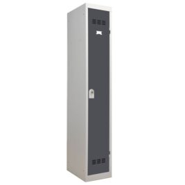 Vestiaire industrie salissante L. 30 cm, paroi séparative, 1 case, monobloc, anthracite, Gamme PREMIUM.