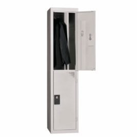 Vestiaire multicases gamme ACCESS, 1 colonne, 2 casiers, L.40 cm, paroi de séparation intérieure, monobloc.