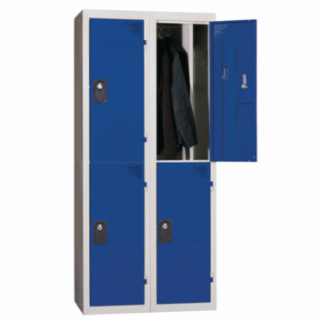 Vestiaire multicases ACCESS, 2 colonnes, 2 casiers, L.80 cm, avec paroi de séparation intérieure, monobloc.