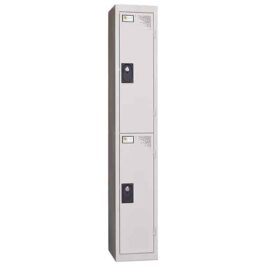 Vestiaire multicases gamme ACCESS, 1 colonne, 2 casiers, L.40 cm, monobloc en métal gris.