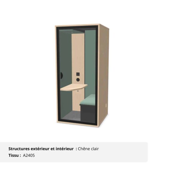 Cabine acoustique de bureau 1 personne - Gamme Tranquillité - Installation incluse – Image 3