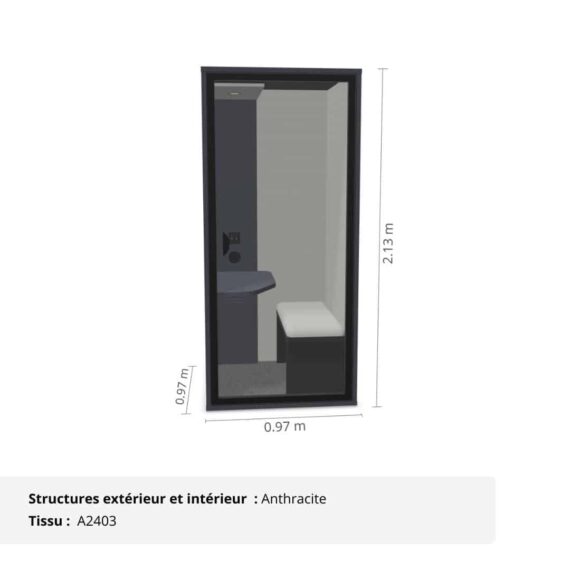 Cabine acoustique de bureau 1 personne - Gamme Tranquillité - Installation incluse – Image 6