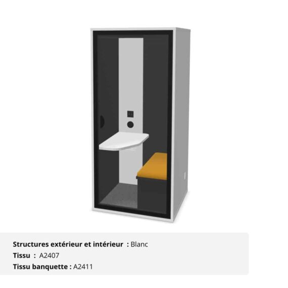 Cabine acoustique de bureau 1 personne - Gamme Tranquillité - Installation incluse – Image 4