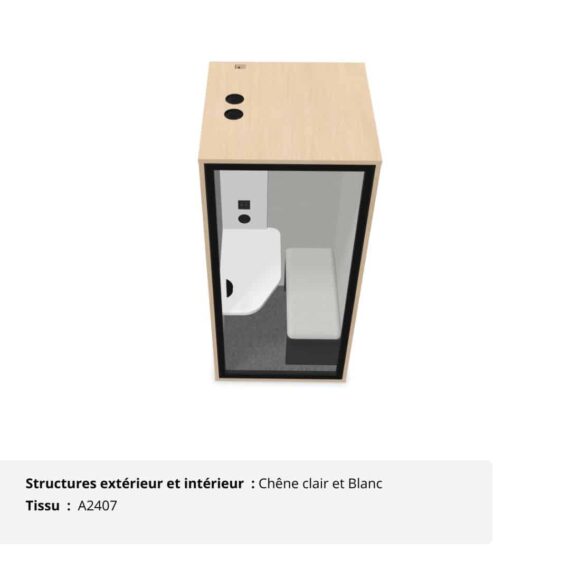 Cabine acoustique de bureau 1 personne - Gamme Tranquillité - Installation incluse – Image 5