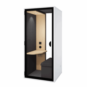 Cabine acoustique de bureau fond vitré 1 personne - Gamme Tranquillité - A2407