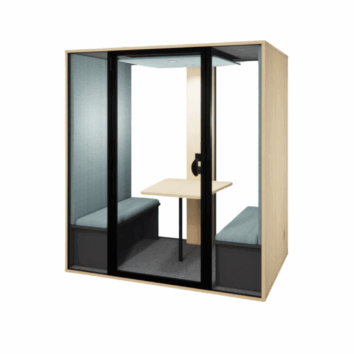Cabine acoustique de bureau fond vitré 4 personnes - Gamme Tranquillité sans fond