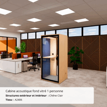 Cabine acoustique fond vitré 1 personne - Gamme Tranquillité - Ambiance - ambiance