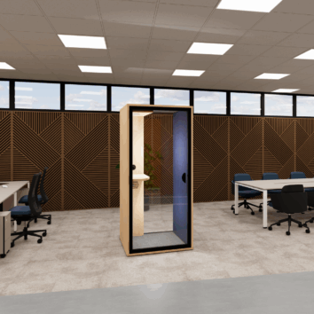 Cabine acoustique fond vitré 1 personne - Gamme Tranquillité - Ambiance simple