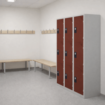 Vestiaire-Multicases-Gamme-ACCESS-–-3-colonnes-–-3-Casiers-–-L.120-cm-–-Monobloc coloris rouge