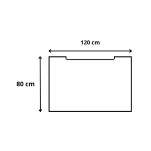 120x80x72 cm Bureau mobile avec échancrure