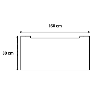 160x80x72 cm Bureau mobile avec échancrure