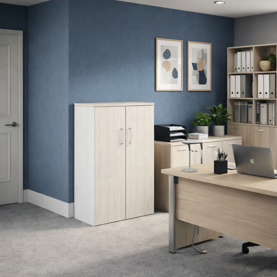 Armoire Mi-Haute Porte Battantes Gamme Fusion– H136 L80 P45 cm