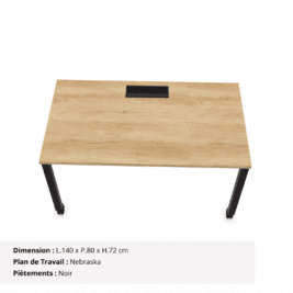 Bureau mobile avec Top Access - Gamme Nova Nebraska et Noir