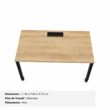 Bureau mobile avec Top Access - Gamme Nova Nebraska et Noir