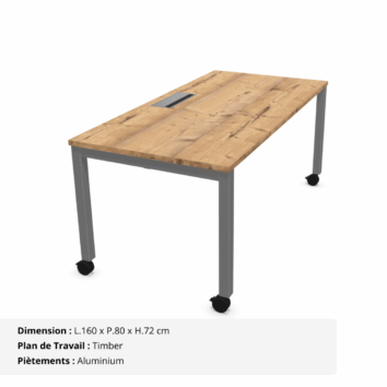 Bureau mobile avec Top Access - Gamme Nova Timber et Aluminium