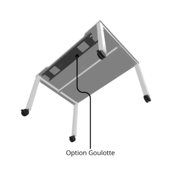 Bureau mobile avec échancrure - Gamme Nova - Option goulotte