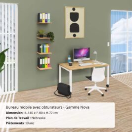 Bureau mobile avec obturateurs - Gamme Nova Ambiance