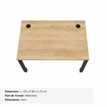 Bureau mobile avec obturateurs - Gamme Nova Nebraska et Noir