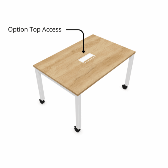 Bureau simple sur roulette - Gamme Nova - Option Top Access