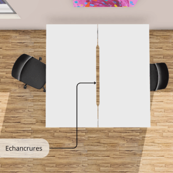 Bureaux échancrures - face à face