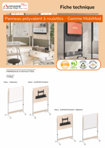 Fiche technique Panneau polyvalent à roulettes - Gamme MobiMod