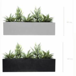 Jardinière Mexico H.40 cm- avec Pot carré Blanc ou Noir Inclus - Gamme EasyPlant