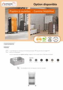 Option disponible Pupitre à roulettes - Gamme MobiMod