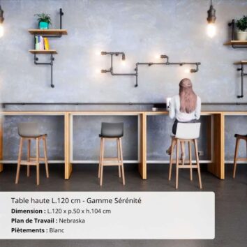 Table haute L.120 cm - Gamme Sérénité