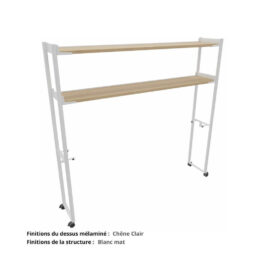 Portique sur roulettes blocables 1 - Gamme Mobidesk blanc mat et chene clair