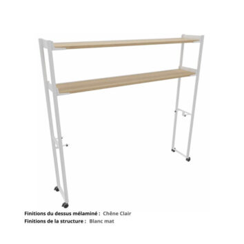 Portique sur roulettes blocables 1 - Gamme Mobidesk blanc mat et chene clair