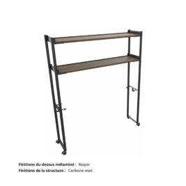 Portique sur roulettes blocables - Gamme Mobidesk Carbone mat et noyer