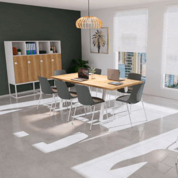 Table de réunion jusqu'à 10 personnes P.100 cm - Gamme Harmonie - ambiance simple