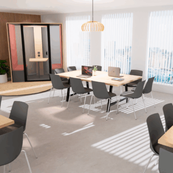 Table de réunion jusqu'à 10 personnes P.120 cm - Gamme Harmonie - ambiance simple