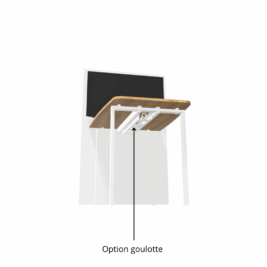 Table de visioconférence H104 et L140 cm - Gamme VisioConnect+ - Option Goulotte