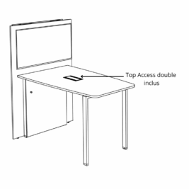 Table de visioconférence H104 et L180 cm - Gamme VisioConnect+ - Dessin