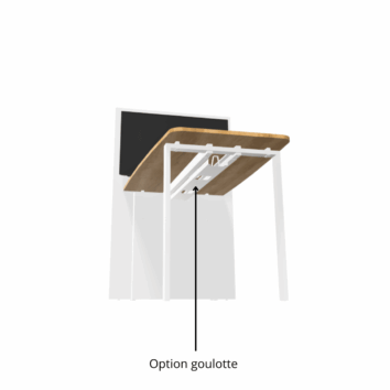 Table de visioconférence H104 et L180 cm - Gamme VisioConnect+ - Option goulotte